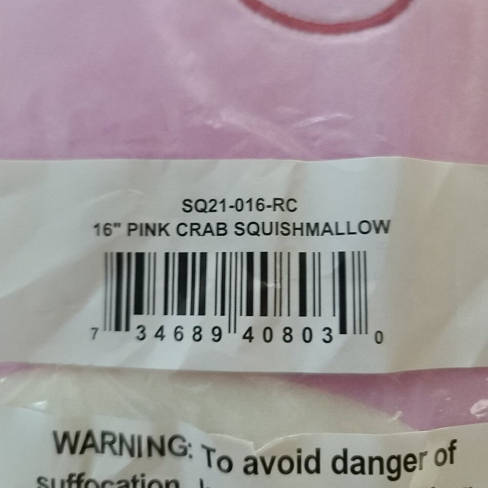Squishmallows Cailey the Pink Crab 16 Inches Plush Large Kellytoy NWT - Picture 4 of 6